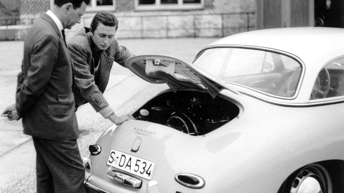 Ferry And Ferdinand Porsche And The Typ 356 A Carrera Hardtop 1958 01