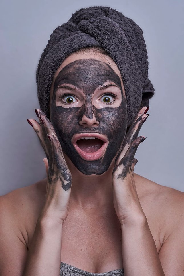 Woman Portrait Facemask Scared